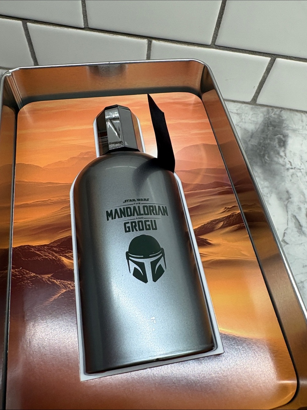 Bath & Body Works Metallic Silver Mandalorian & Grogu Fragrance Bottle